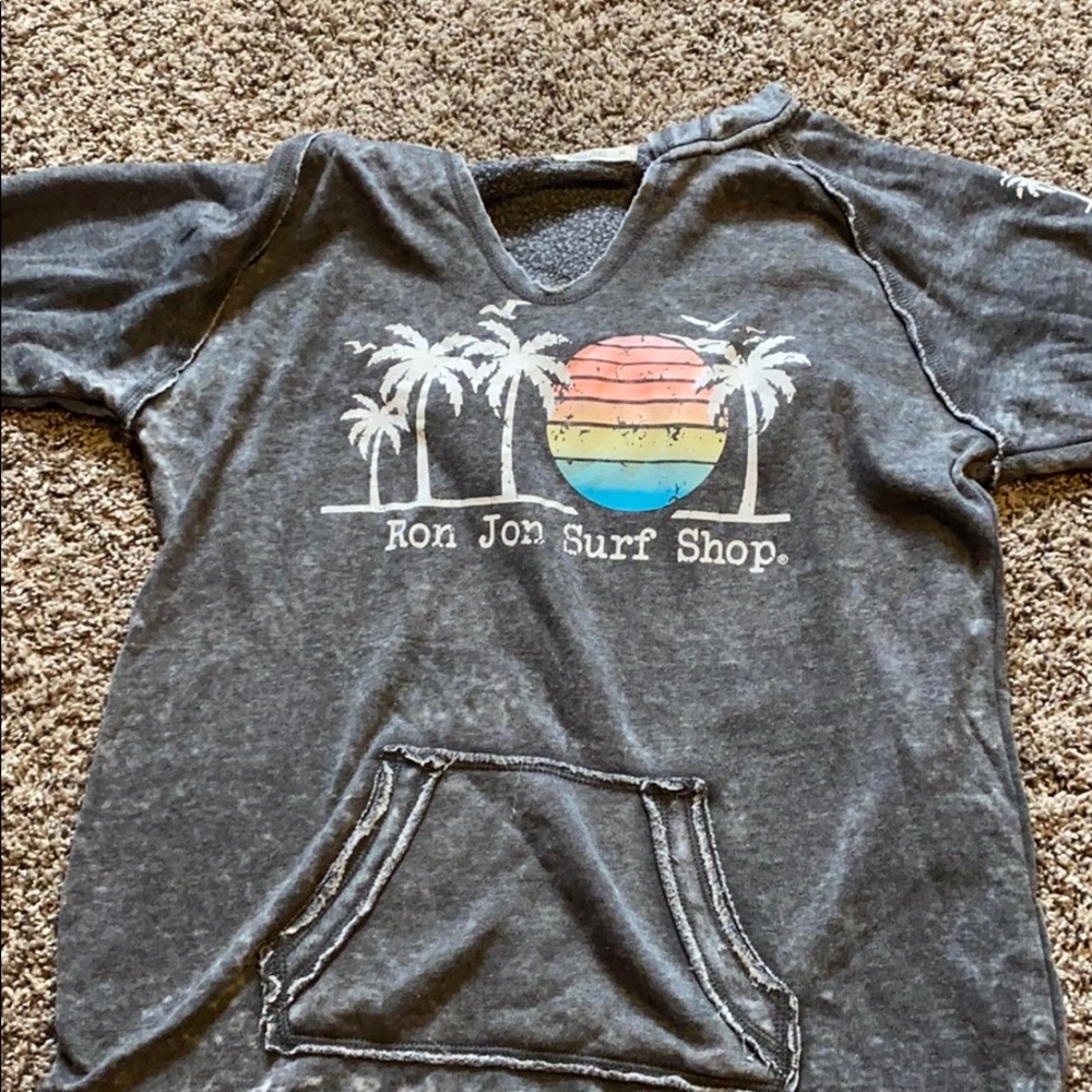 A Ron Jon surf shop sweatshirt